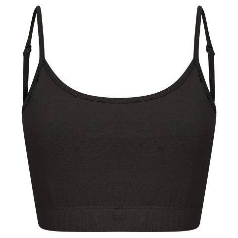 Women's sustainable fashion cropped cami top with adjustable straps
