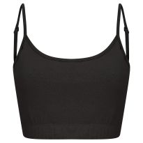 Women's sustainable fashion cropped cami top with adjustable straps