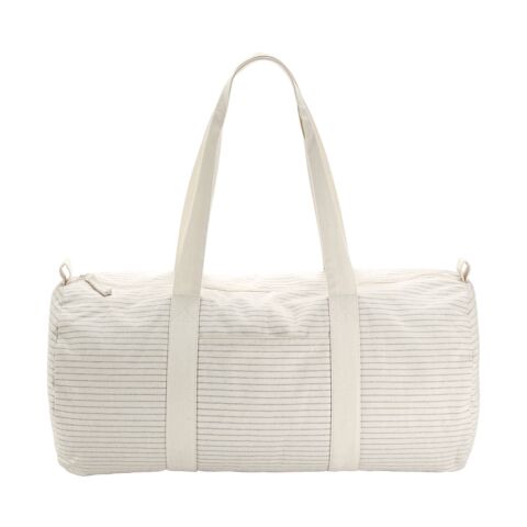 Striped organic cotton barrel bag