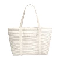Striped organic cotton shopper